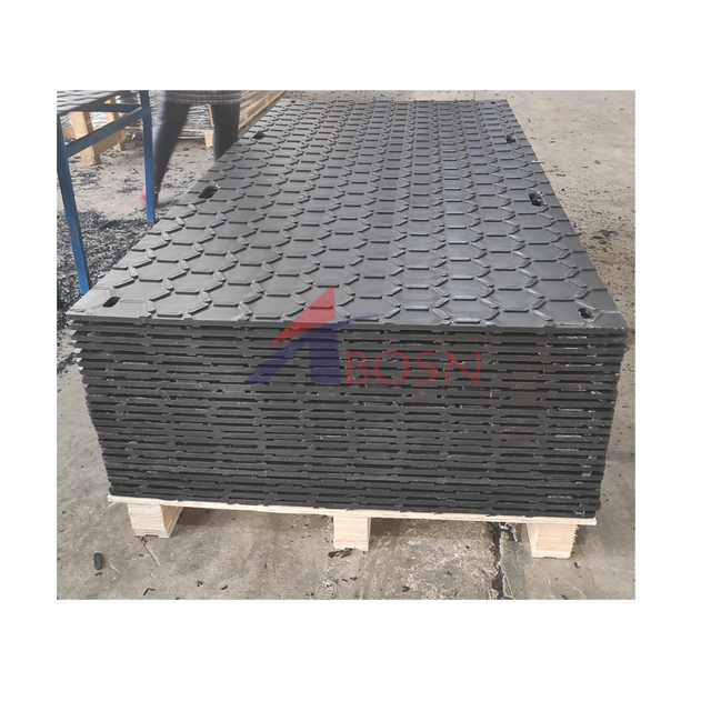 Plastic Ground Construction Mats With Hexagon Large Pattern 